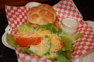 Veggie Burger with a Side Salad