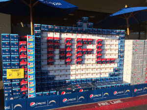 NFL tribute with pepsi boxes