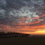 A beautiful, calming Hermosa Beach sunset watched from the sand