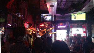 A local band performing at Tooties bar 