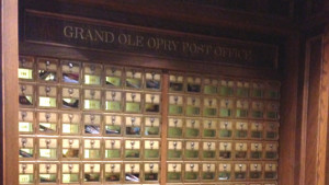 Grand Ole Opry Post Office boxes used by Opry members